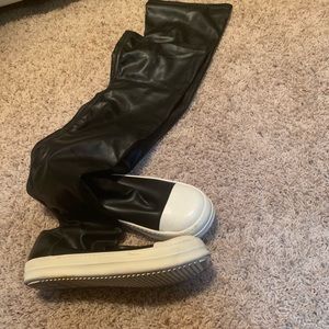 Leather over the knee sneaker boots